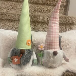 Huntington Home Green and Pink Gnome Duo